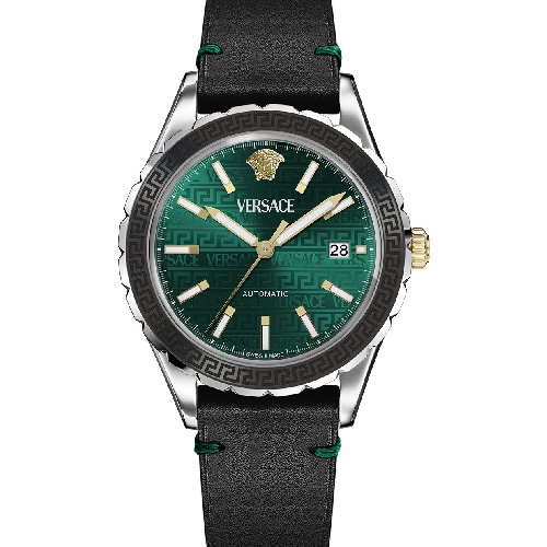 Versace Hellenyium  Black Leather Strap