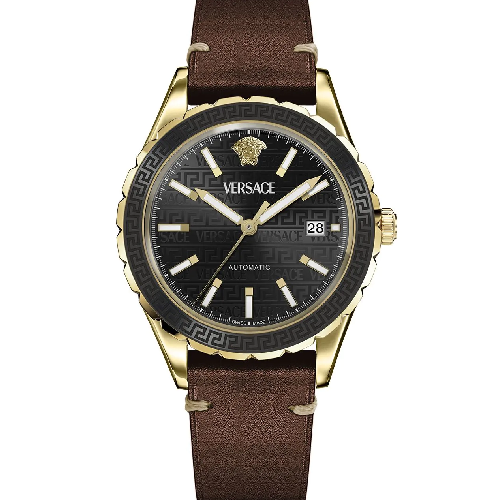 Versace Hellenyium Brown Leather Strap