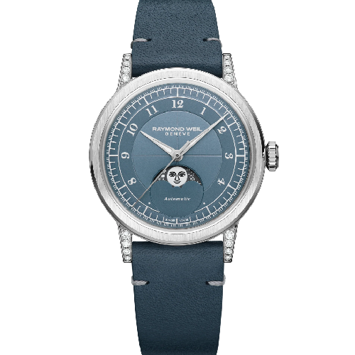 RAYMOND WEIL Millesime Moonphase Blue Leather Strap