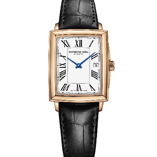 RAYMOND WEIL Toccata Square Black Leather Strap