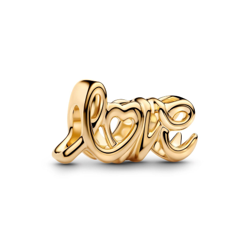 PANDORA Charm Χειρόγραφη Λέξη Love Επιχρύσωση 14Κ