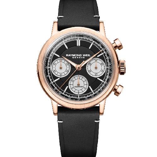 RAYMOND WEIL Millesime Automatic Chronograph Black Leather Strap
