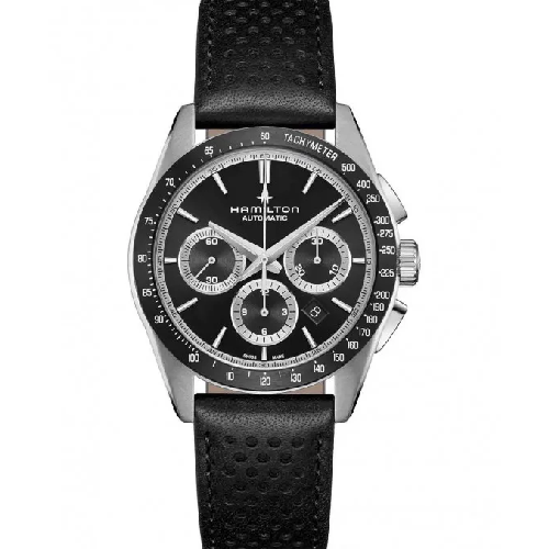 HAMILTON Jazzmaster Performer Automatic Chrono Black Leather Strap