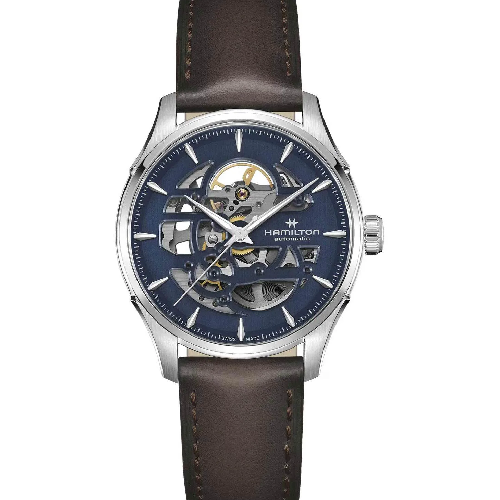 HAMILTON Jazzmaster Skeleton Automatic Brown Leather Strap