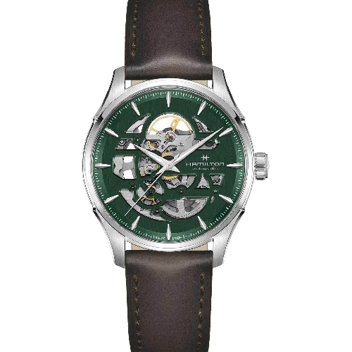 HAMILTON Jazzmaster Skeleton Automatic Brown Leather Strap