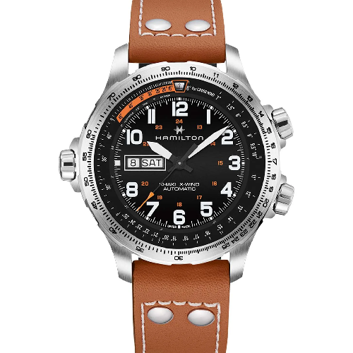 HAMILTON Khaki Aviation X-Wind Automatic Brown Leather Strap