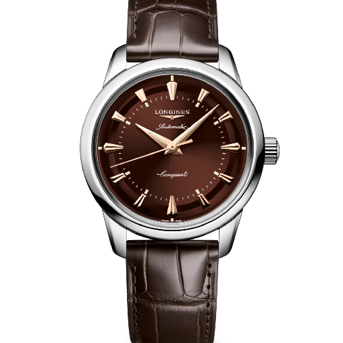 Longines Conquest Heritage Automatic Brown Leather Strap