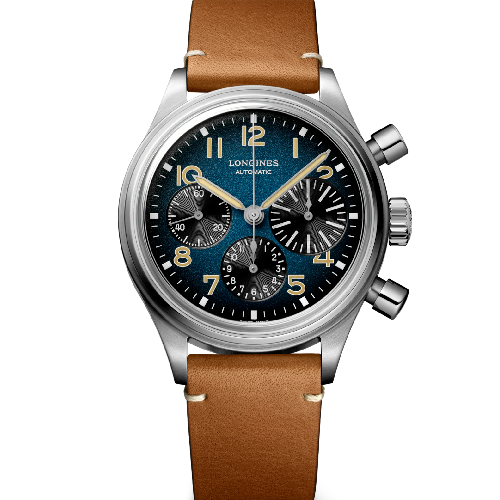 LONGINES Avigation Bigeye Chronograph Automatic Brown Leather Strap