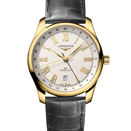 LONGINES Master Collection GMT Automatic Grey Leather Strap