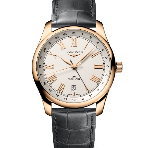 LONGINES Master Collection GMT Automatic Grey Leather Strap