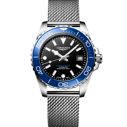LONGINES HydroConquest Automatic Silver Mesh Stainless Steel Bracelet 39 mm