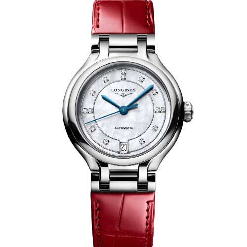 Longines Primaluna Automatic Red Leather Strap