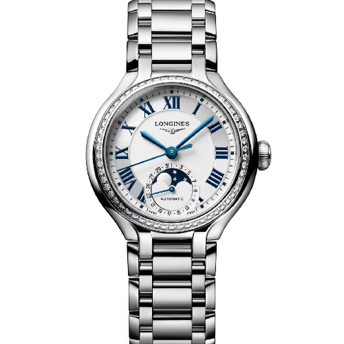 Longines Primaluna Moonphase Automatic Stainless Steel Bracelet