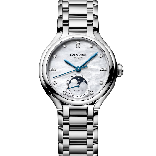 Longines Primaluna Moonphase Automatic Stainless Steel Bracelet