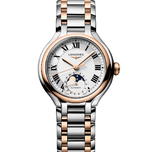 Longines Primaluna Moonphase Automatic Two Tone Stainless Steel Bracelet