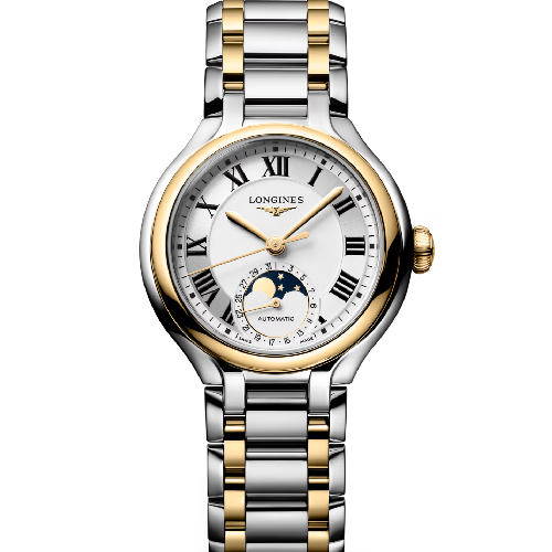 Longines Primaluna Moonphase Automatic Two Tone Stainless Steel Bracelet