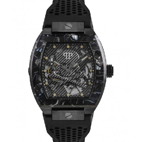 PHILIPP PLEIN The Skeleton Automatic Black Rubber Strap