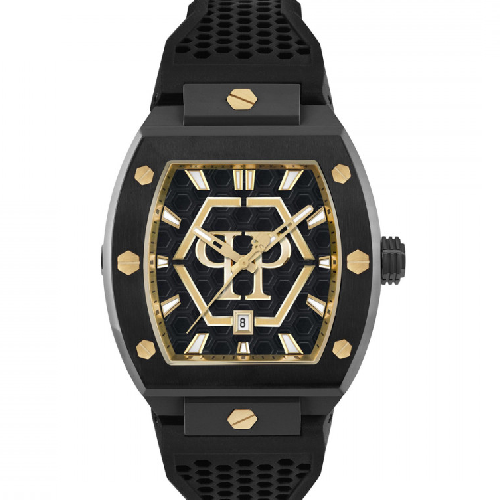 PHILIPP PLEIN The Hexagon Phantom Black Rubber Strap
