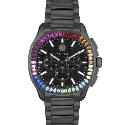 PHILIPP PLEIN The Sport Master Crystals Chronograph Black Stainless Steel Bracelet