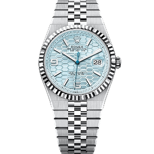Rolex Land-Dweller 40 Platinum – Ice Blue Honeycomb (m127336-0001)