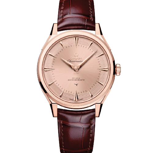 Omega Constellation Observatory 39.4 mm, Sedna™ gold on alligator