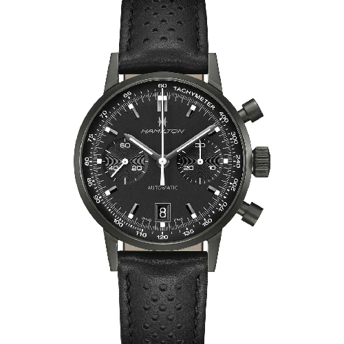 HAMILTON American Classic Intra-matic Automatic Chrono Black Leather Strap
