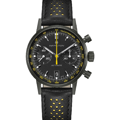 HAMILTON American Classic Intra-matic Automatic Chrono Black Leather Strap