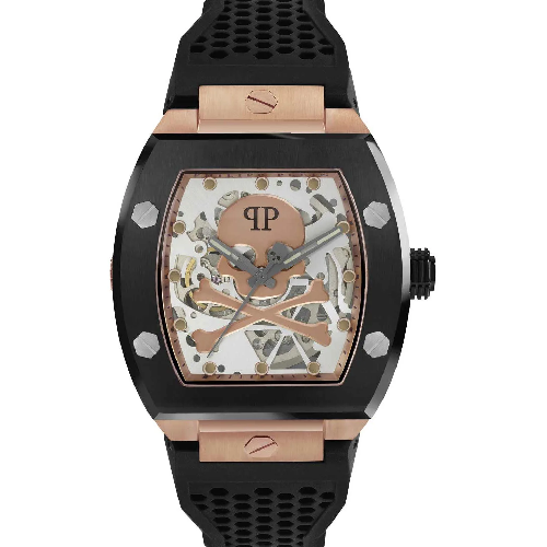 PHILIPP PLEIN The Skeleton Automatic Black Rubber Strap