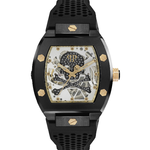 PHILIPP PLEIN The Skeleton Automatic Black Rubber Strap