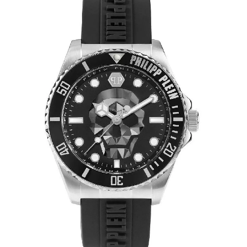PHILIPP PLEIN The Skull Diver Black Rubber Strap