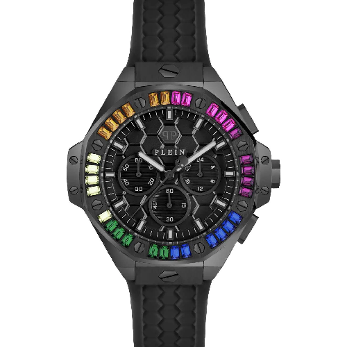 PHILIPP PLEIN Royal Crystals Chronograph Black Silicone Strap