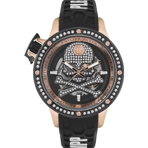 PHILIPP PLEIN Plein Rich Crystals Automatic Black Rubber Strap