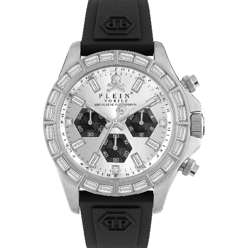 PHILIPP PLEIN Nobile Crystals Chronograph Black Rubber Strap