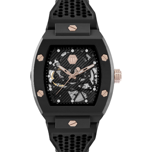 PHILIPP PLEIN The Skeleton Automatic Black Rubber Strap