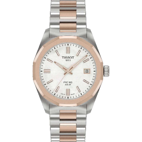 TISSOT T-Classic PRC 100 Solar Two Tone Stainless Steel Bracelet