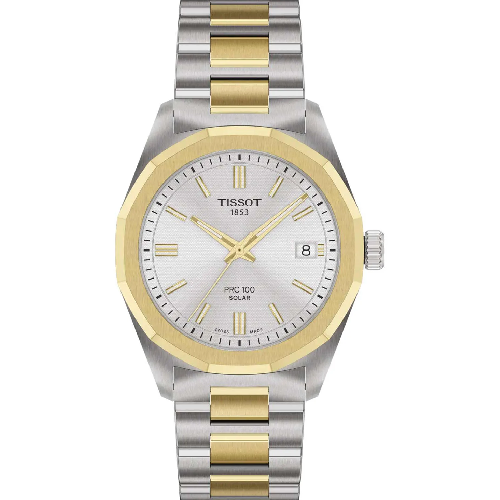 TISSOT T-Classic PRC 100 Solar Two Tone Stainless Steel Bracelet