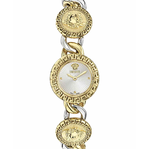Versace La Greca Two Tone Stainless Steel Bracelet