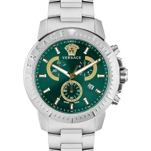 Versace New Chrono Silver Stainless Steel Bracelet