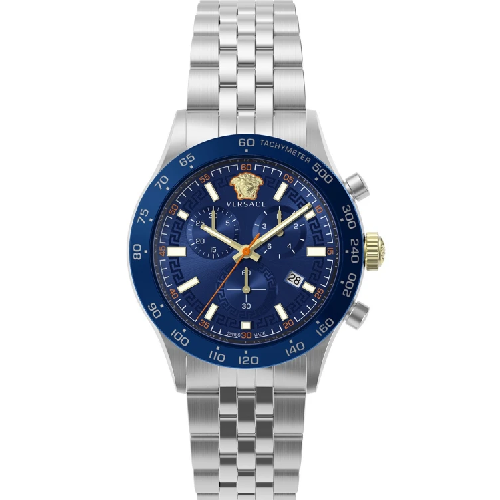 Versace Hellenyium Chronograph Silver Stainless Steel Bracelet