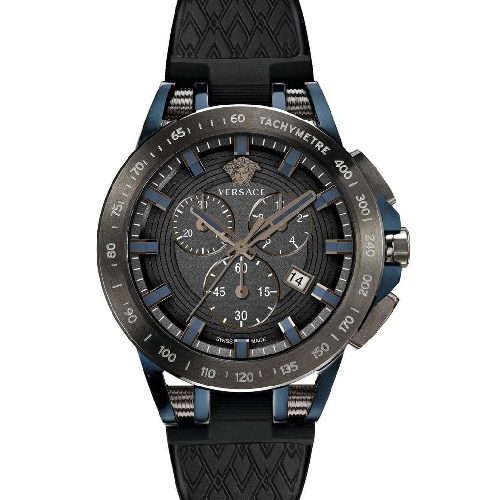 Versace Hellenyium Sport Tech Black Rubber Strap
