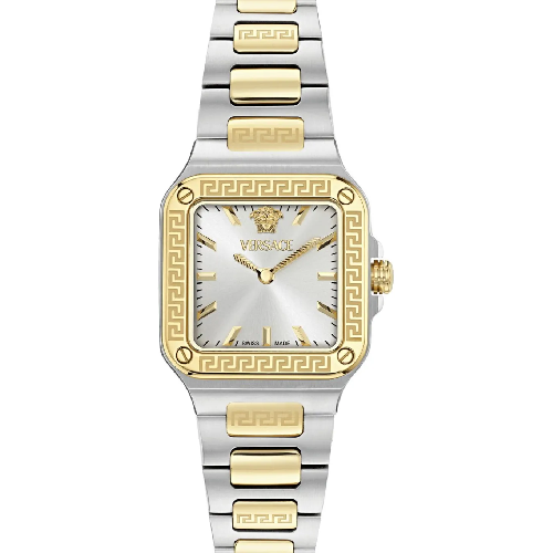 Versace Greca Edge Two Tone Stainless Steel Bracelet