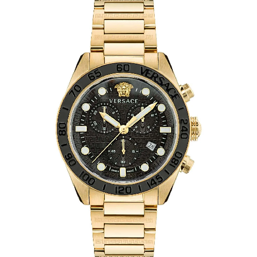 Versace Greca Dome Chronograph Gold Stainless Steel Bracelet