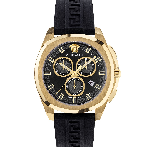 Versace Geo Chronograph Black Rubber Strap