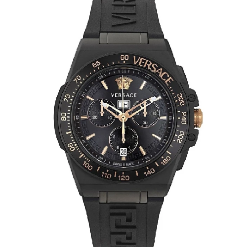Versace Greca Extreme Chrono Black Rubber Strap