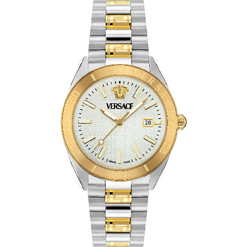Versace V Dome Two Tone Stainless Steel Bracelet