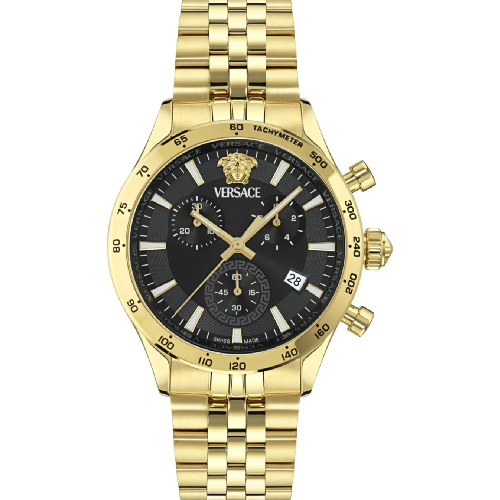 Versace Hellenyium Chronograph Gold Stainless Steel Bracelet