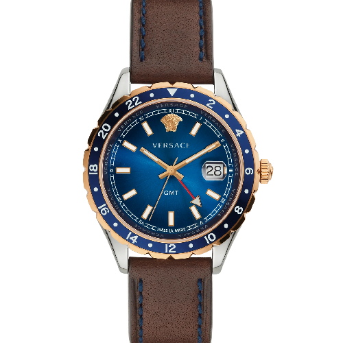 Versace Hellenyium Brown Leather Strap