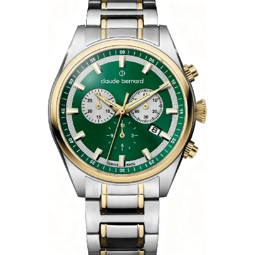 Claude Bernard Proud Heritage Chronograph Two Tone Stainless Steel Bracelet