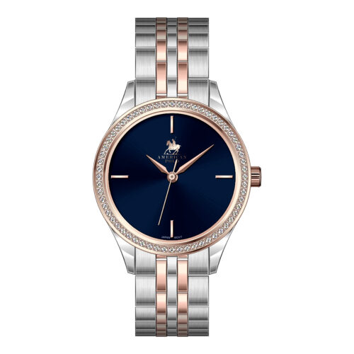 American Polo Riviera Crystal Ladies Two Tone Stainless Steel Bracelet