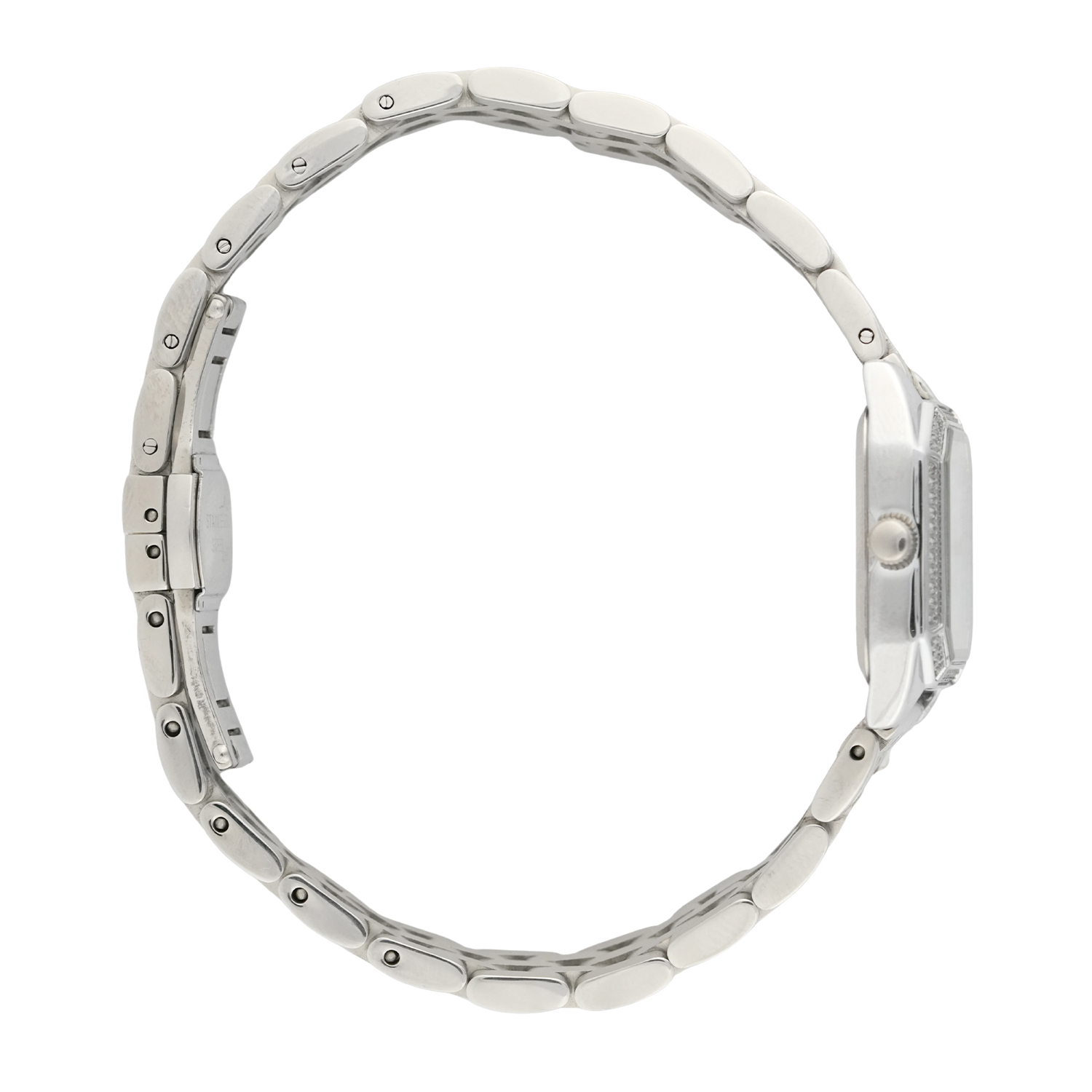 American Polo Square Monaco Crystal Ladies Silver Stainless Steel Bracelet - Image 3